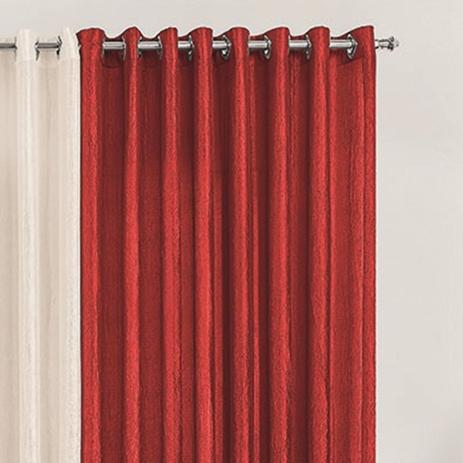 Cortina para varão simples tecido cetim amassado 2 metros any - vermelho/ palha - Rose jordão Menor preço em Cortina para varão simples tecido cetim amassado 2 metros any - vermelho/ palha - Rose jordão