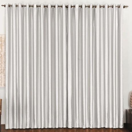 Cortina para varão simples tecido cetim amassado 4 metros bella - branco - Rose jordão é boa?