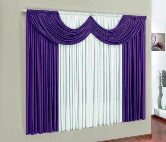 Cortina Paris 2,00 x 1,70m Varão Simples - Roxo e branco - Meu lar enxovais Menor preço em Cortina Paris 2,00 x 1,70m Varão Simples - Roxo e branco - Meu lar enxovais