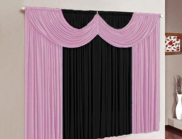 Cortina Paris 2,00m x 1,70m Varão Simples - Preto e Rosa - Meu lar enxovais Menor preço em Cortina Paris 2,00m x 1,70m Varão Simples - Preto e Rosa - Meu lar enxovais