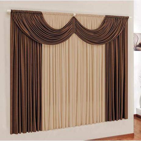 Cortina Paris Casa Dona 300x280 cm Tabaco Menor preço em Cortina Paris Casa Dona 300x280 cm Tabaco