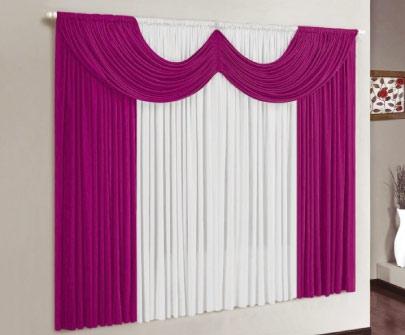 Cortina Paris Pink e Branco 2,00m x 1,70m - Varão Simples - Meu lar enxovais Menor preço em Cortina Paris Pink e Branco 2,00m x 1,70m - Varão Simples - Meu lar enxovais