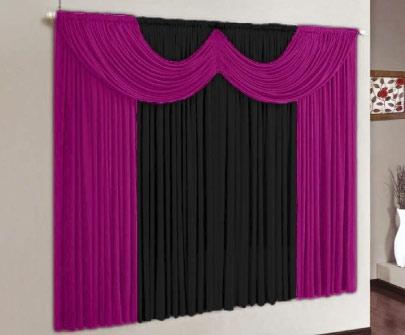 Cortina Paris Pink e Preto 4,00m x 2,80m Varão Simples - Meu lar enxovais Menor preço em Cortina Paris Pink e Preto 4,00m x 2,80m Varão Simples - Meu lar enxovais