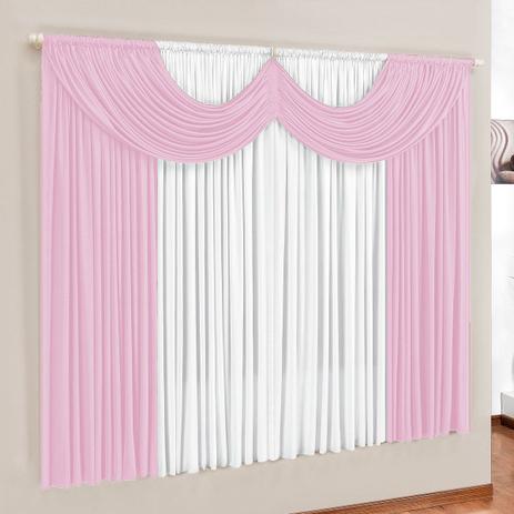 Cortina Paris Rosa/Branco 3,00M X 2,80M - Dourados enxovais Menor preço em Cortina Paris Rosa/Branco 3,00M X 2,80M - Dourados enxovais