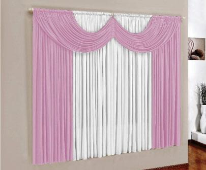 Cortina Paris Rosa e Branco 2,00m x 1,70m - Varão Simples - Meu lar enxovais Menor preço em Cortina Paris Rosa e Branco 2,00m x 1,70m - Varão Simples - Meu lar enxovais