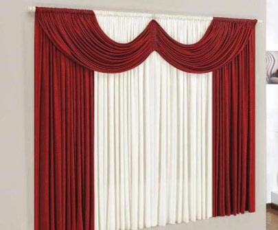 Cortina Paris Vermelho e Branco 2,00m x 1,70m - Varão Simples - Meu lar enxovais Menor preço em Cortina Paris Vermelho e Branco 2,00m x 1,70m - Varão Simples - Meu lar enxovais