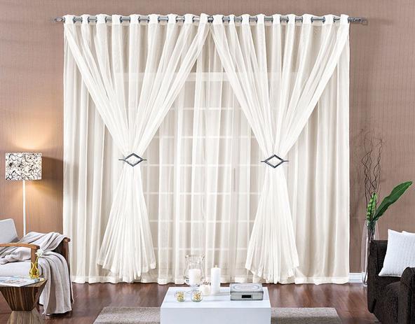 Cortina Paula 4,00m x 2,80m Palha Tecido Voal Leve Clean Para Sala ou Quarto - Rose é boa?
