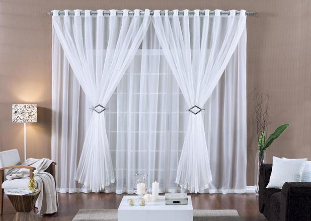 Cortina Paula para varão simples 4m Branco - Rose jordão Menor preço em Cortina Paula para varão simples 4m Branco - Rose jordão