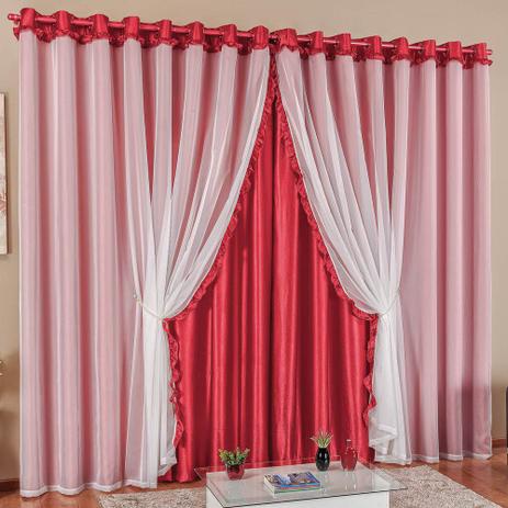 Cortina Poeme Cetim Amassado 2,00m x 1,80m - Vermelho - Sofisticata Menor preço em Cortina Poeme Cetim Amassado 2,00m x 1,80m - Vermelho - Sofisticata