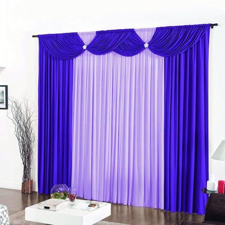 Cortina Premium Floripa Casa Dona Roxo Com Lilás 200cmx170cm Menor preço em Cortina Premium Floripa Casa Dona Roxo Com Lilás 200cmx170cm