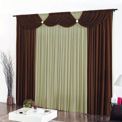 Cortina Premium Floripa Casa Dona Tabaco com Bege 200cmx170cm Menor preço em Cortina Premium Floripa Casa Dona Tabaco com Bege 200cmx170cm