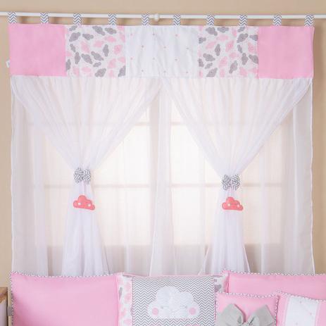 Cortina Quarto de Bebê Nuvem Rosa - Pingo de Gente Menor preço em Cortina Quarto de Bebê Nuvem Rosa - Pingo de Gente