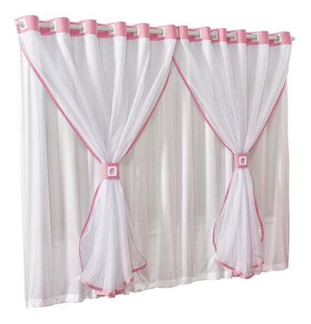 Cortina Quarto Infantil Juvenill Menino E Menina 2mts - Rosa - Giamar Enxovais Menor preço em Cortina Quarto Infantil Juvenill Menino E Menina 2mts - Rosa - Giamar Enxovais