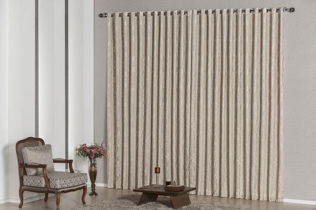 Cortina Renda 3m p/ Varão Simples- Bege - Brastuk Menor preço em Cortina Renda 3m p/ Varão Simples- Bege - Brastuk