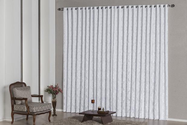 Cortina Renda 3m p/ Varão Simples- Branco - Brastuk Menor preço em Cortina Renda 3m p/ Varão Simples- Branco - Brastuk