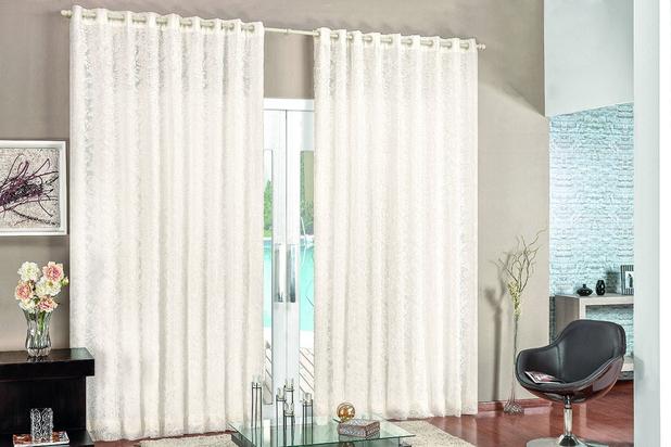 Cortina Renda C/ Voal P Sala e Quarto 2,0mX1,70m Decoração - Rose jordao Menor preço em Cortina Renda C/ Voal P Sala e Quarto 2,0mX1,70m Decoração - Rose jordao
