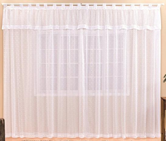 Cortina Renda e Voil Branca com Bandô 2,00 x 1,70 para Varão Simples 2,00 Metros - Rose jordão cortinas Menor preço em Cortina Renda e Voil Branca com Bandô 2,00 x 1,70 para Varão Simples 2,00 Metros - Rose jordão cortinas