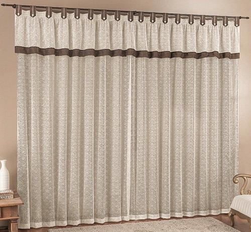 Cortina Renda Palha e Voil Tabaco com Bandô 2,00 x 1,70 para Varão Simples 2,00 Metros - Rose jordão cortinas Menor preço em Cortina Renda Palha e Voil Tabaco com Bandô 2,00 x 1,70 para Varão Simples 2,00 Metros - Rose jordão cortinas