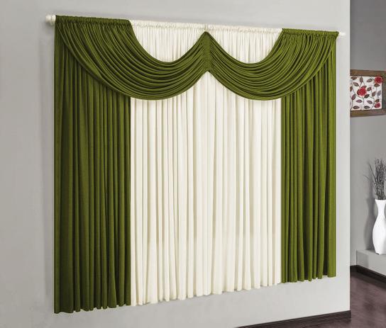 Cortina Riviera 4,00m x 2,80m Tecido Malha Gel Para Varão Simples - Verde / Palha - Borda bordados enxovais Menor preço em Cortina Riviera 4,00m x 2,80m Tecido Malha Gel Para Varão Simples - Verde / Palha - Borda bordados enxovais