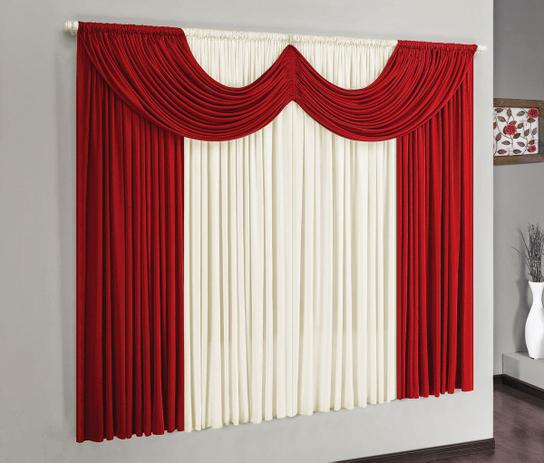 Cortina Riviera 4,00m x 2,80m Tecido Malha Gel Para Varão Simples - Vermelho / Palha - Borda bordados enxovais Menor preço em Cortina Riviera 4,00m x 2,80m Tecido Malha Gel Para Varão Simples - Vermelho / Palha - Borda bordados enxovais