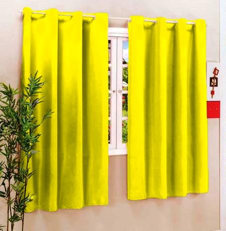 Cortina Roma 2,00m x 1,70m Amarelo Com ilhos - Varão Simples - Meu lar enxovais Menor preço em Cortina Roma 2,00m x 1,70m Amarelo Com ilhos - Varão Simples - Meu lar enxovais