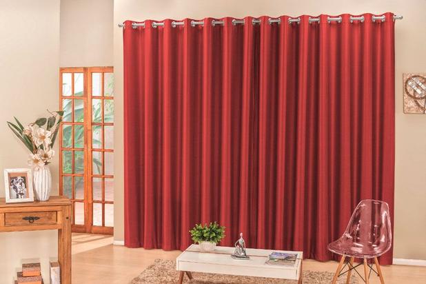 Cortina Roma 2,00m x 1,70m Vermelha Tecido Rafia Detalhado Para Sala ou Quarto - Rose Menor preço em Cortina Roma 2,00m x 1,70m Vermelha Tecido Rafia Detalhado Para Sala ou Quarto - Rose