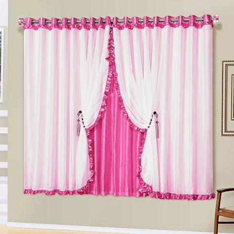 Cortina Romântica Pink 3,00M X 2,50M - Dourados enxovais é boa?