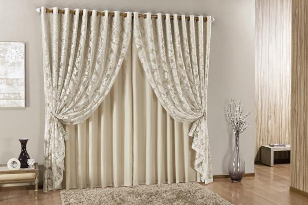 Cortina Royalle Microfibra com Renda 2,00m x 1,70m Bege - Home fernandes Menor preço em Cortina Royalle Microfibra com Renda 2,00m x 1,70m Bege - Home fernandes
