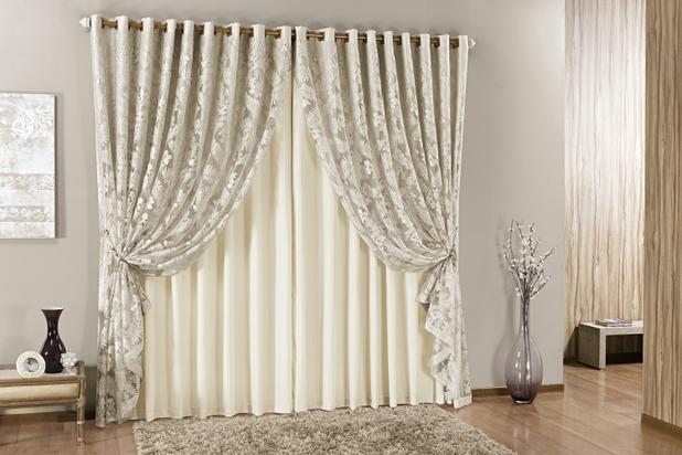 Cortina Royalle Microfibra com Renda 3,00m x 2,00m Palha - Home fernandes Menor preço em Cortina Royalle Microfibra com Renda 3,00m x 2,00m Palha - Home fernandes