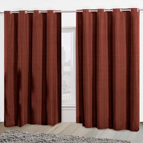 Cortina Rústica Para Sala e Quarto 200x170cm Tabaco Casa Dona Menor preço em Cortina Rústica Para Sala e Quarto 200x170cm Tabaco Casa Dona