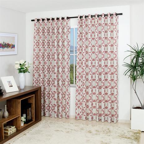 Cortina rustica spazio 3,60 x 2,30 barroco vermelho - bella janela Menor preço em Cortina rustica spazio 3,60 x 2,30 barroco vermelho - bella janela