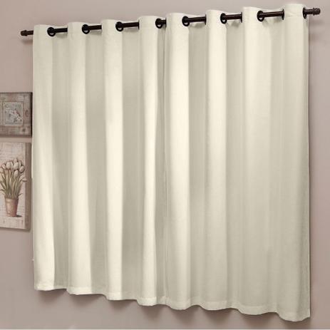 Cortina Sala 200 x 180 cm Blackout Liso PVC Creme Sultan Menor preço em Cortina Sala 200 x 180 cm Blackout Liso PVC Creme Sultan