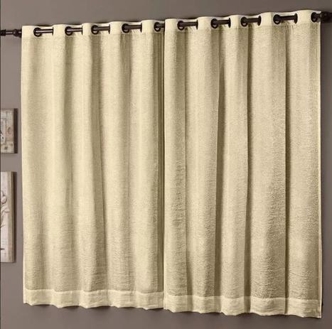 Cortina Sala 200 X 180 cm Cetim Amassado Blackout Bege - Sultan Menor preço em Cortina Sala 200 X 180 cm Cetim Amassado Blackout Bege - Sultan
