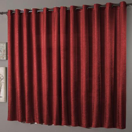 Cortina Sala 200 X 180 Cm Cetim Amassado Blackout Vermelha - Sultan Menor preço em Cortina Sala 200 X 180 Cm Cetim Amassado Blackout Vermelha - Sultan