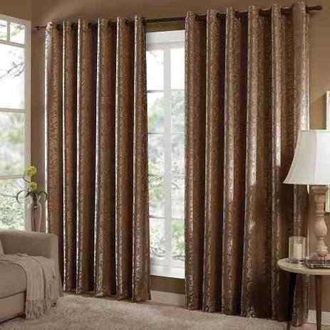 Cortina Sala 200 x 180 cm Jacquard Bari Chocolate Sultan Menor preço em Cortina Sala 200 x 180 cm Jacquard Bari Chocolate Sultan