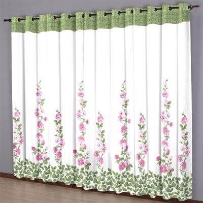 Cortina Sala 300 cm x 240 cm Estampada Painel Valência Verde - Sultan Menor preço em Cortina Sala 300 cm x 240 cm Estampada Painel Valência Verde - Sultan