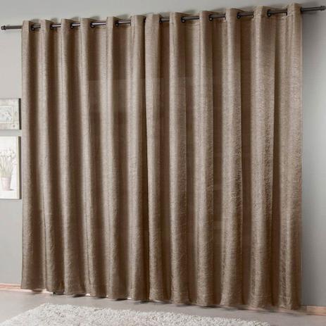 Cortina Sala 300 cm x 250 cm Cetim Amassado Caqui Sultan Menor preço em Cortina Sala 300 cm x 250 cm Cetim Amassado Caqui Sultan