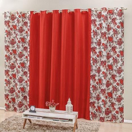 Cortina Sala Floratta 2,00m x 1,70m p/ Varão Simples Varias Estampas - Sarah enxovais Menor preço em Cortina Sala Floratta 2,00m x 1,70m p/ Varão Simples Varias Estampas - Sarah enxovais