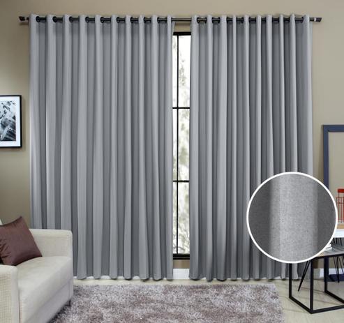 Cortina Tecido Rustico 2,00M x 1,80M Semi Blackout Cinza - Ibitinga Decora Menor preço em Cortina Tecido Rustico 2,00M x 1,80M Semi Blackout Cinza - Ibitinga Decora