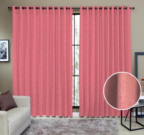Cortina Tecido Rustico 2,00M x 1,80M Semi Blackout Vermelha - Ibitinga Decora Menor preço em Cortina Tecido Rustico 2,00M x 1,80M Semi Blackout Vermelha - Ibitinga Decora