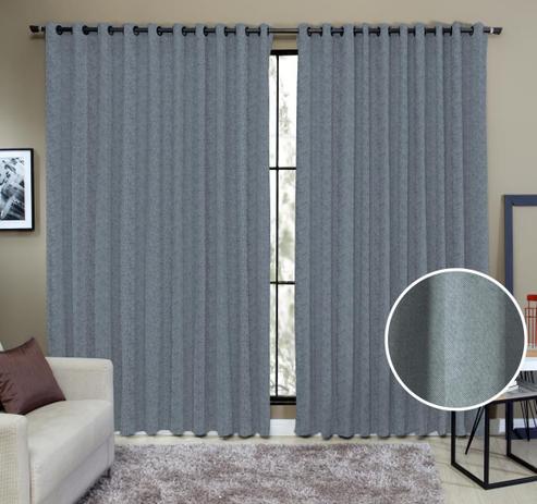 Cortina Tecido Rustico 4,00M x 2,60M Semi Blackout Azul - Ibitinga Decora Menor preço em Cortina Tecido Rustico 4,00M x 2,60M Semi Blackout Azul - Ibitinga Decora