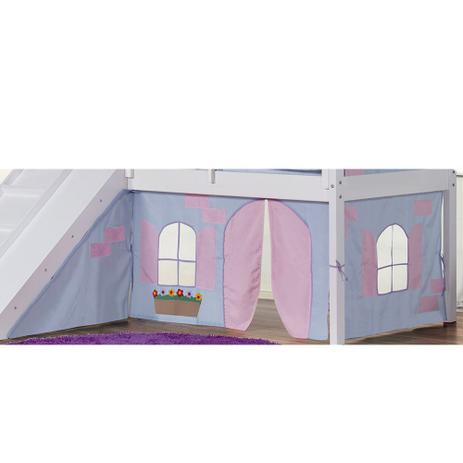 Cortina tipo tenda casinha tijolinho artesanal para cama prime alta - azul e rosa - casatema Menor preço em Cortina tipo tenda casinha tijolinho artesanal para cama prime alta - azul e rosa - casatema