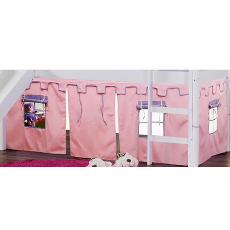 Cortina Tipo Tenda Castelo Rosa para Cama com Escorregador - Casatema Menor preço em Cortina Tipo Tenda Castelo Rosa para Cama com Escorregador - Casatema