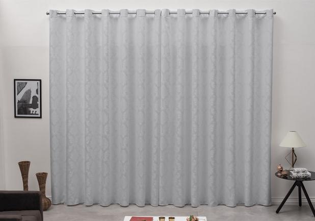 Cortina Varão Tecido Jacquard Cinza 5,00x2,50 Decoração - Confecções Elba Menor preço em Cortina Varão Tecido Jacquard Cinza 5,00x2,50 Decoração - Confecções Elba