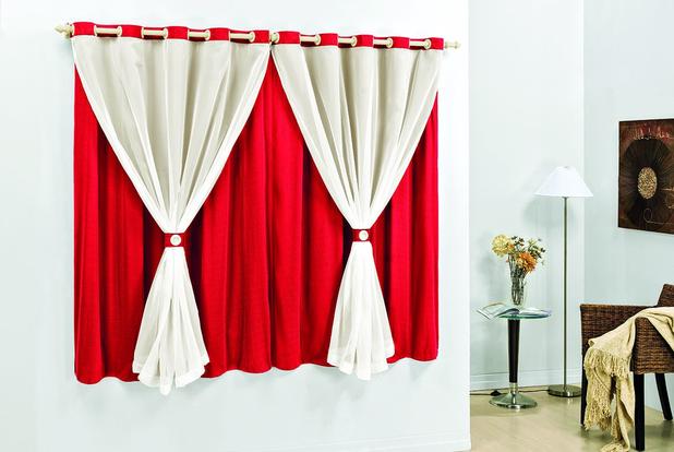 Cortina Vermelha Com Voal Para Sala Quarto 3M Dani Decoração - Rose jordao Menor preço em Cortina Vermelha Com Voal Para Sala Quarto 3M Dani Decoração - Rose jordao