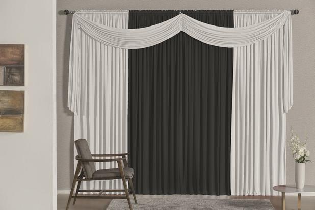 Cortina Versátil 2m p/ Varão Simples - Preto/Branco - Brastuk é boa?