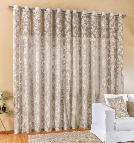 Cortina Vila Real 4,00m x 2,80m Caquí Floral Sala ou Quarto Moderna Luxo - Valle Menor preço em Cortina Vila Real 4,00m x 2,80m Caquí Floral Sala ou Quarto Moderna Luxo - Valle