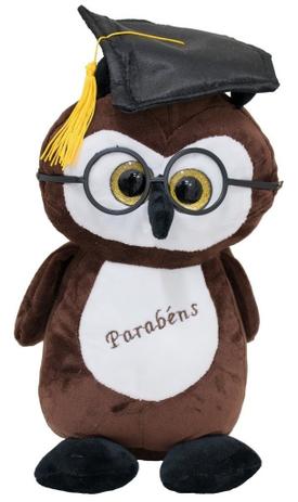 Coruja Pelúcia Formatura 30 Cm - Fizzy toys Menor preço em Coruja Pelúcia Formatura 30 Cm - Fizzy toys