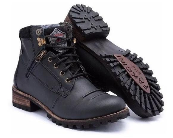 Coturno Bota Casual Social Preto Sapato Couro Salto de Madeira - Fakicini -  Coturno Masculino - Magazine Luiza