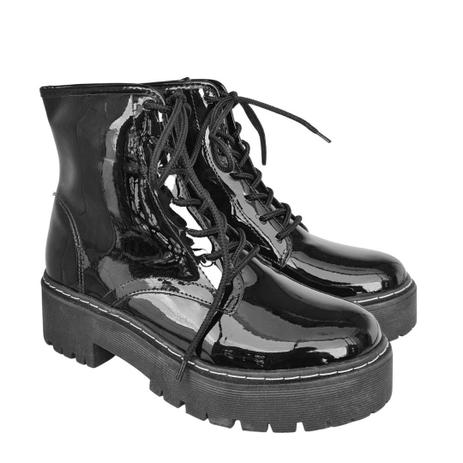 Botas femininas cano curto new verniz - R$ 310.00, cor Branco (salto bloco)  #4659, compre agora | Shafa